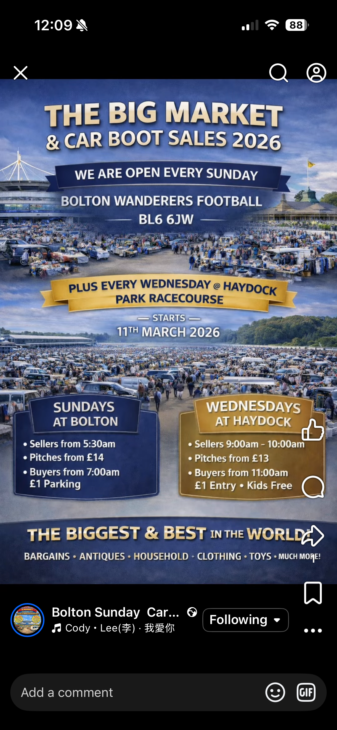 Haydock Racecourse car boot market